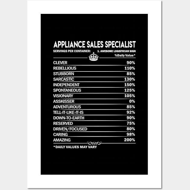 Appliance Sales Specialist T Shirt - Appliance Sales Specialist Factors Daily Gift Item Tee Wall Art by Jolly358